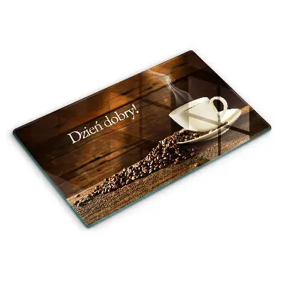Planche à découper «Bonjour ! Une tasse de café»