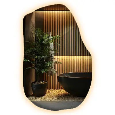 Miroir irrégulier lumineux