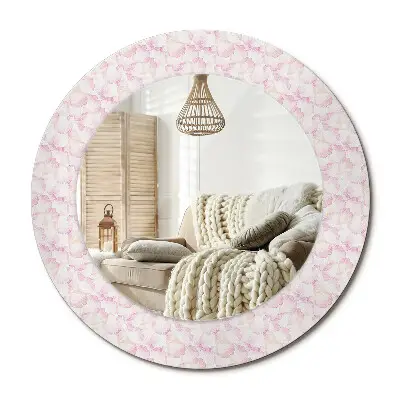 Miroir rond imprimé pétales de fleurs