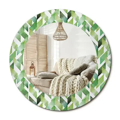 Miroir rond imprimé chevrons