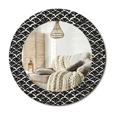 Miroir rond avec décoration balances orientales