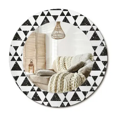 Miroir rond avec décoration Géométrie des triangles