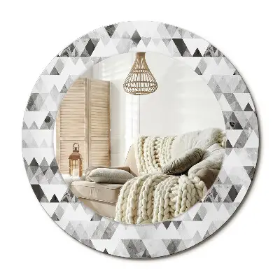 Miroir rond imprimé Triangles