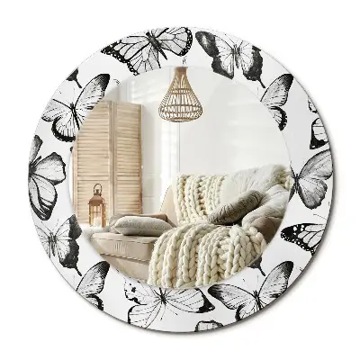 Miroir rond imprimé Papillons