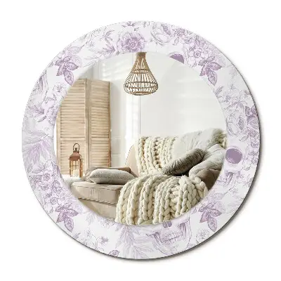 Miroir rond imprimé Crânes
