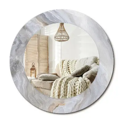 Miroir rond avec décoration Marbre abstrait