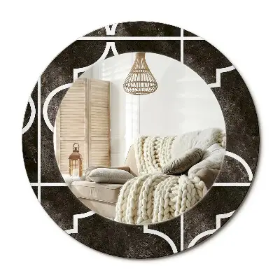 Miroir rond avec décoration Motif ancien