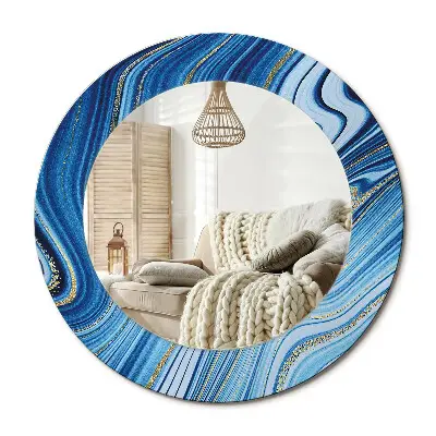 Miroir rond imprimé Rivière de Marbre