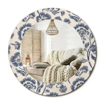 Miroir rond imprimé Motif floral
