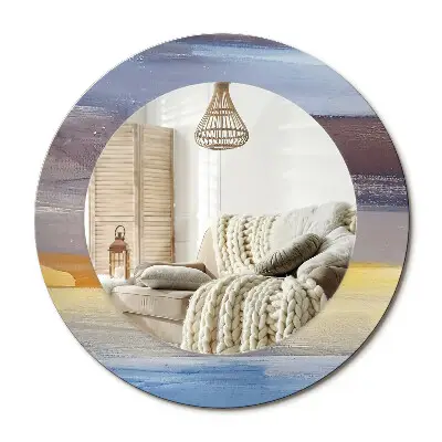 Miroir rond cadre imprimé Peinture abstraite