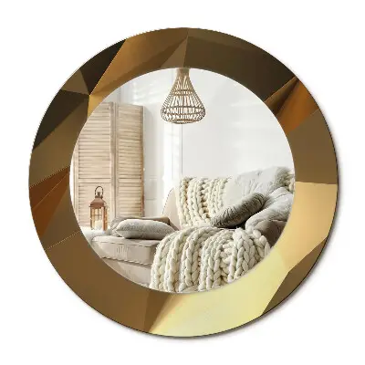 Miroir rond avec décoration Motif géométrique