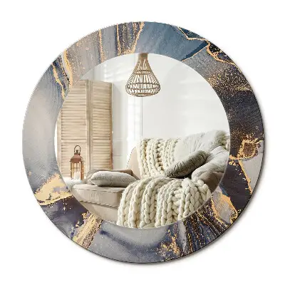 Miroir rond avec décoration Peintures abstraites