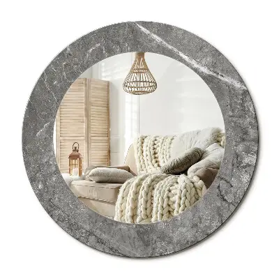 Miroir rond avec décoration marbre rustique