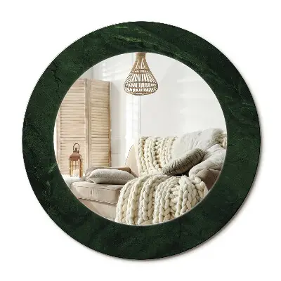 Miroir rond avec décoration marbre vert