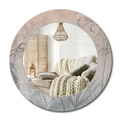 Miroir rond imprimé fleurs tropicales