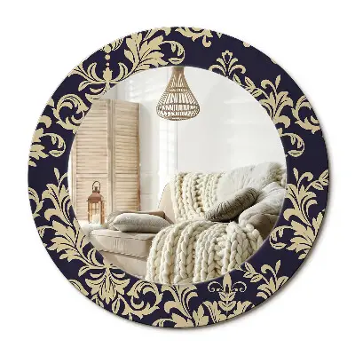 Miroir rond avec décoration Motif floral