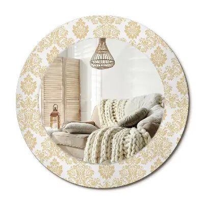 Miroir rond imprimé Motif baroque