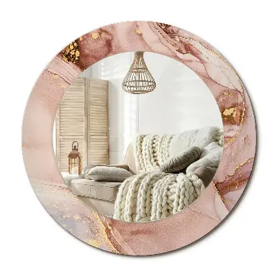 Miroir rond cadre imprimé Fluide abstrait