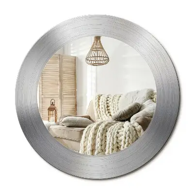 Miroir rond cadre avec impression Imitation métal