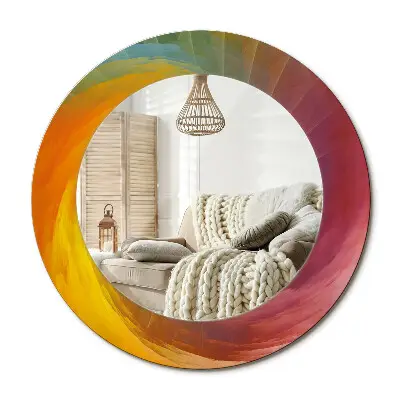 Miroir rond cadre imprimé palette de couleurs