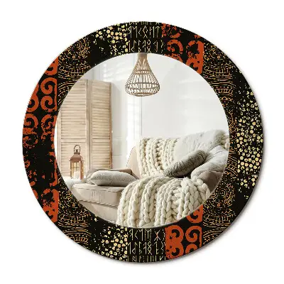 Miroir rond avec décoration Motif grunge