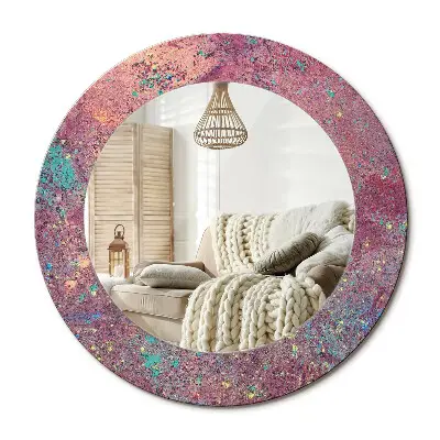 Miroir rond avec décoration Festival des couleurs