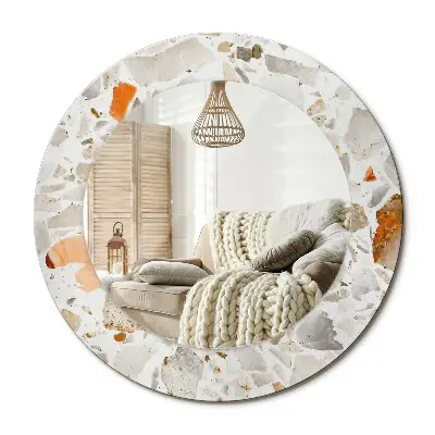 Miroir rond imprimé style terrazzo