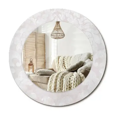 Miroir rond imprimé texture rococo