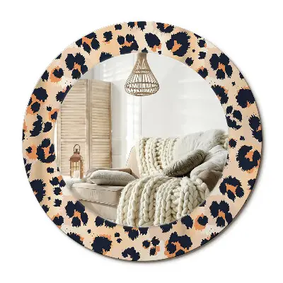 Miroir rond cadre avec impression Motif à pois