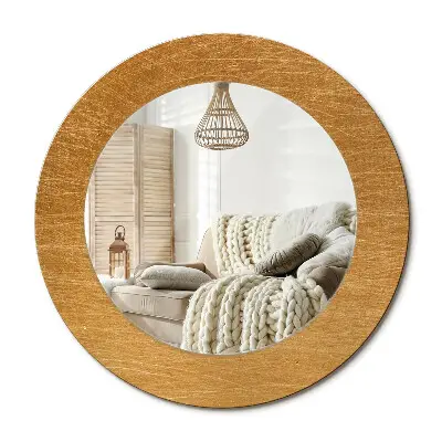 Miroir rond cadre imprimé style loft vintage