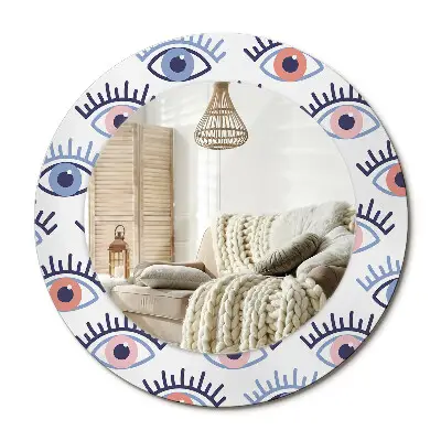 Miroir rond imprimé Yeux