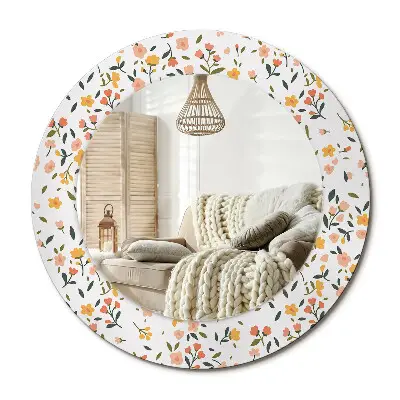 Miroir rond imprimé Petites fleurs
