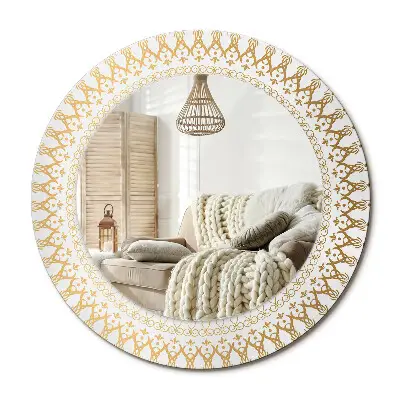 Miroir rond avec décoration Mandala indien