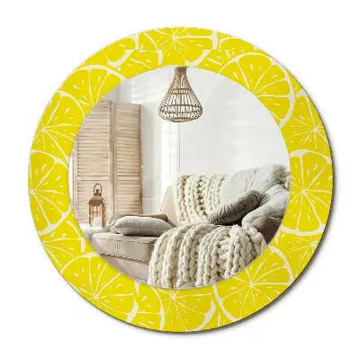 Miroir rond imprimé Citrons