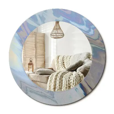 Miroir rond imprimé Ondes abstraites