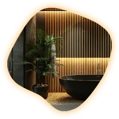 Miroir lumineux sans cadre avec effet tache