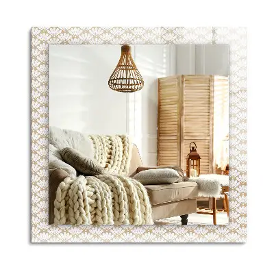 Miroir rectangulaire imprimé avec un motif géométrique floral