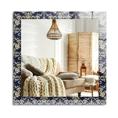 Miroir rectangulaire imprimé avec un motif de papier peint victorien