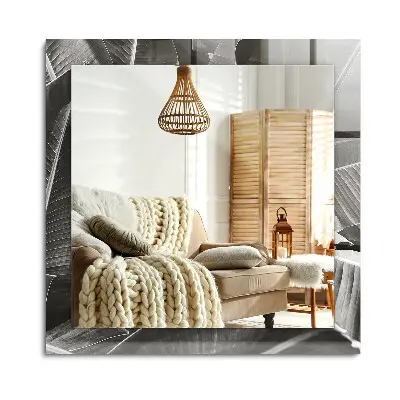 Miroir rectangulaire avec décoration feuilles de bananier