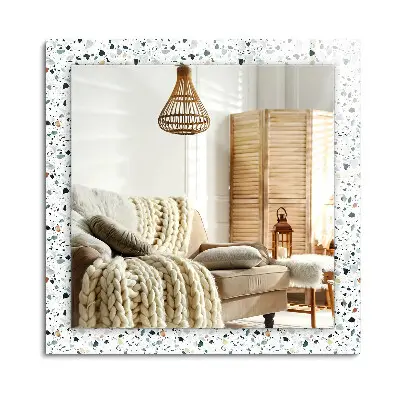 Miroir rectangulaire avec cadre imprimé à motif de mosaïque en terrazzo