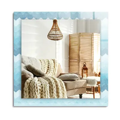 Miroir rectangulaire avec décoration motif en zigzag dégradé