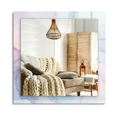 Miroir rectangulaire avec cadre imprimé d'aquarelle abstraite