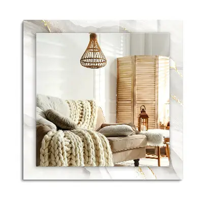 Miroir rectangulaire imprimé marbre gris