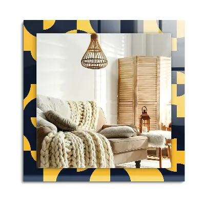 Miroir rectangulaire avec décoration au motif géométrique abstrait