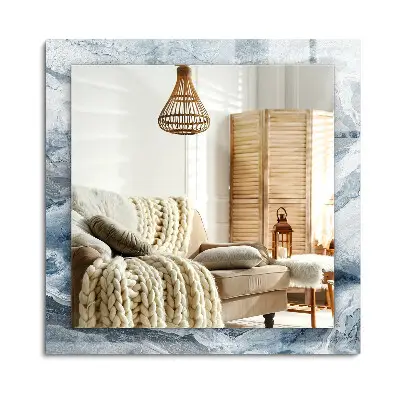Miroir rectangulaire avec cadre imprimé effet marbre dans des nuances variées