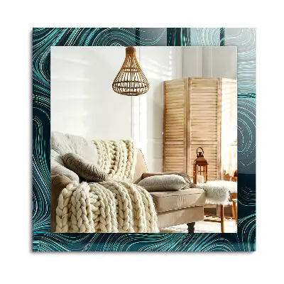 Miroir rectangulaire avec motifs de lignes abstraits