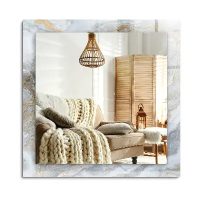 Miroir rectangulaire avec cadre imprimé à motif marbré