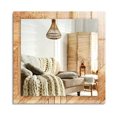 Miroir rectangulaire avec décor en parquet