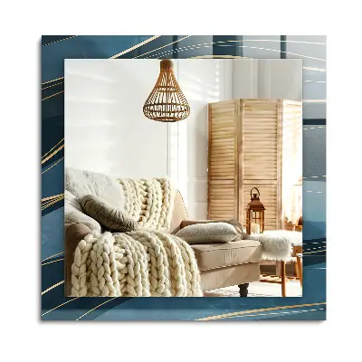 Miroir rectangulaire imprimé avec motif de lignes abstraites