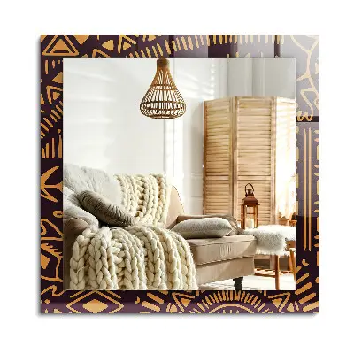 Miroir rectangulaire imprimé avec motifs ethniques